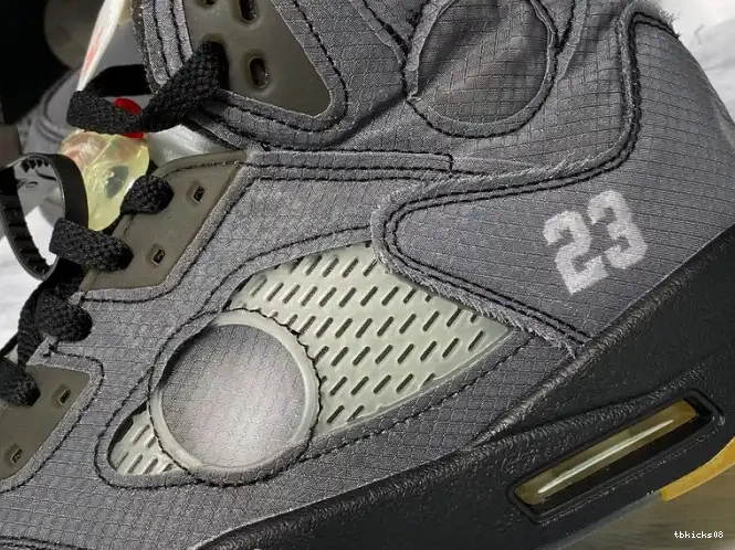 Cheap TBkick x Air Off-White CT8480-001 Jordan 5 Black 0624